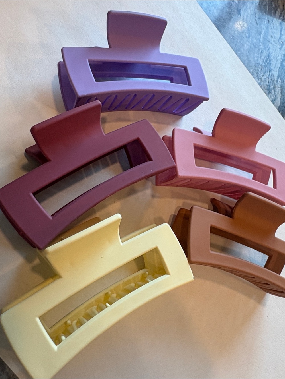 Pink & Purple Claw Clip Set of 5